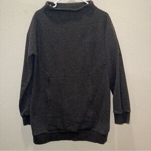 Gymshark Sweatshirt Women's Size Medium Gray Mock Neck Long Sleeve Tunic Workout